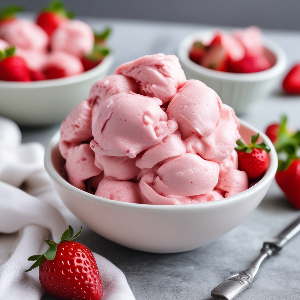 Strawberry Gelato in a bowl